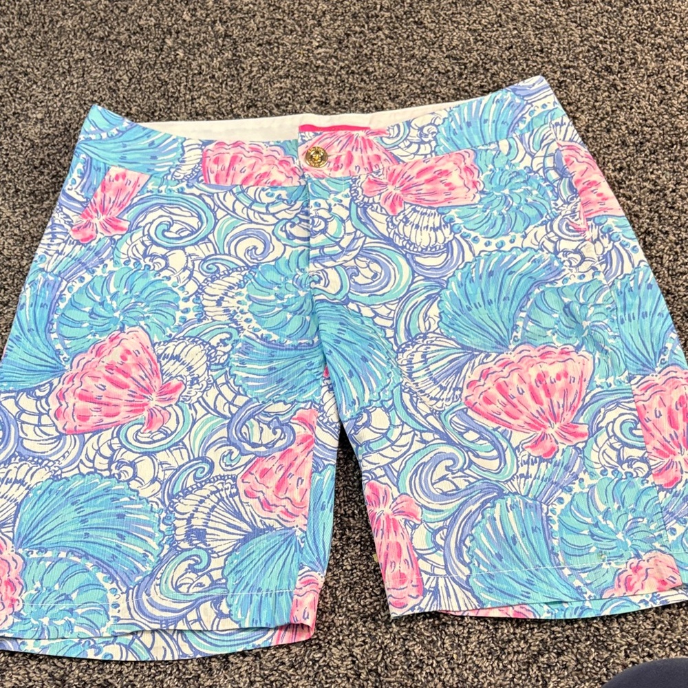 Lilly Pulitzer Pink and Blue Seashell Women's Shorts